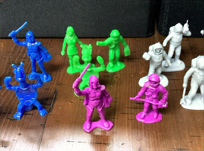 Vintage Plastic Gray, Purple, Green, Blue Galaxy Laser Team