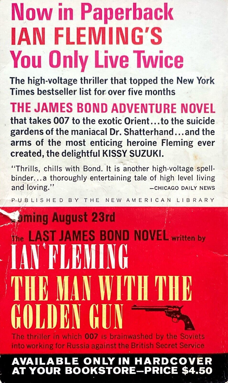 You Only Live Twice by Ian Fleming 1965 Signet P2712 Paperback James Bond First