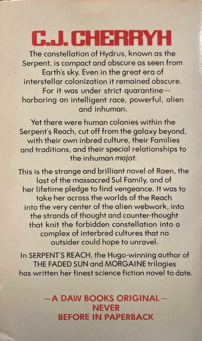 Serpent's Reach by C.J. Cherryh 1980 Daw No. 396 UE1554 Paperback