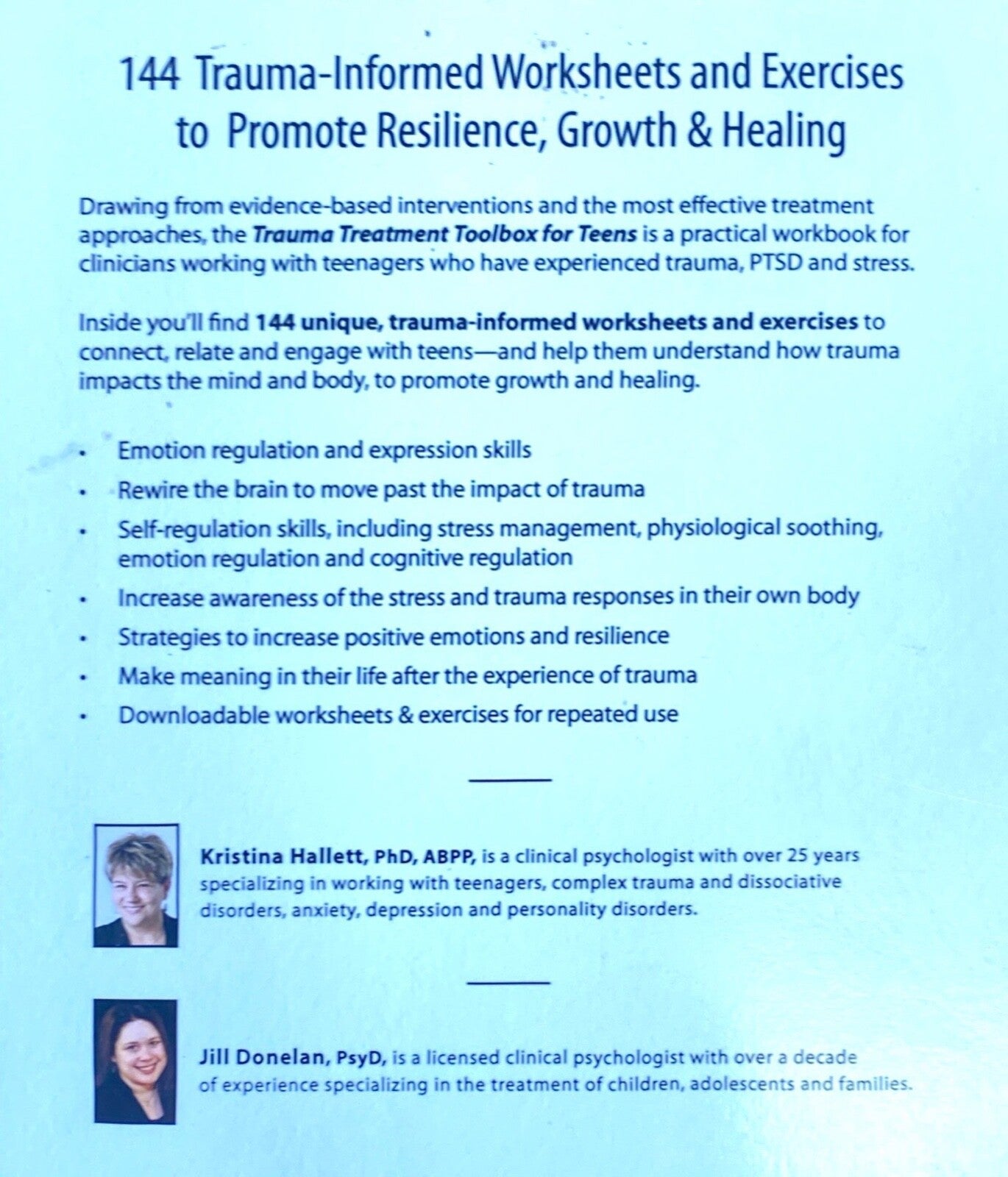 Trauma Treatment Toolbox for Teens by Kristina Hallett and Jill Donavan