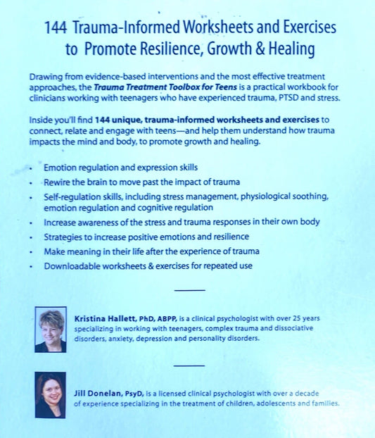 Trauma Treatment Toolbox for Teens by Kristina Hallett and Jill Donavan