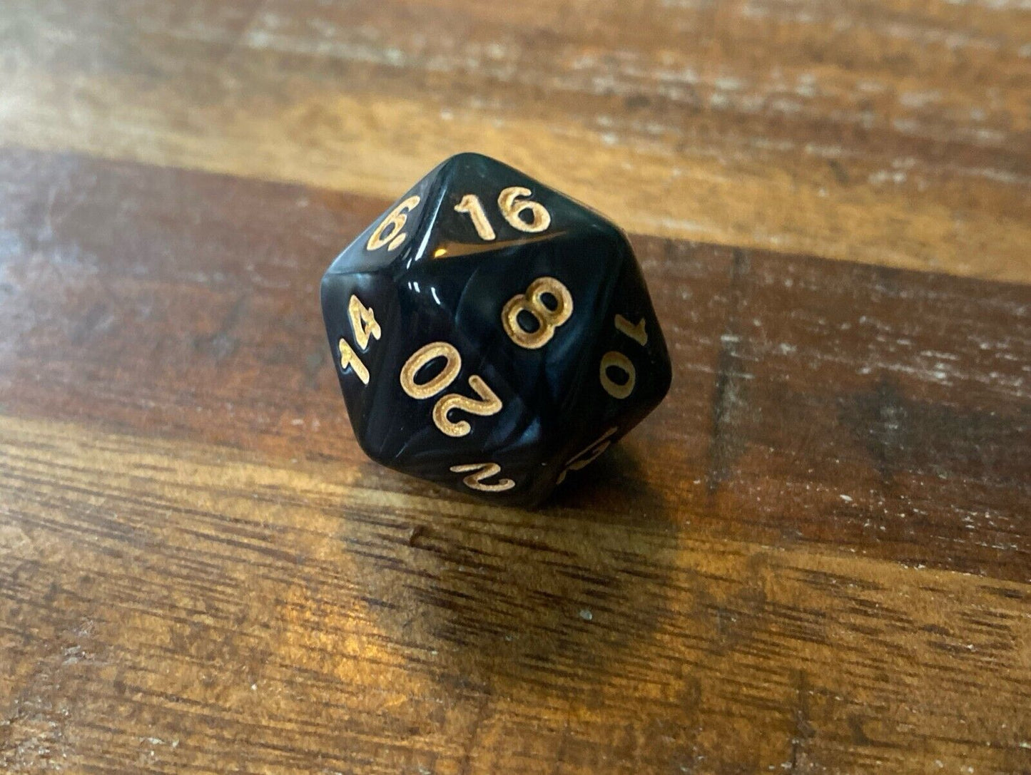 Set of 7 TTRPG Gaming Dice Dungeons & Dragons Pathfinder D20 Black Marble