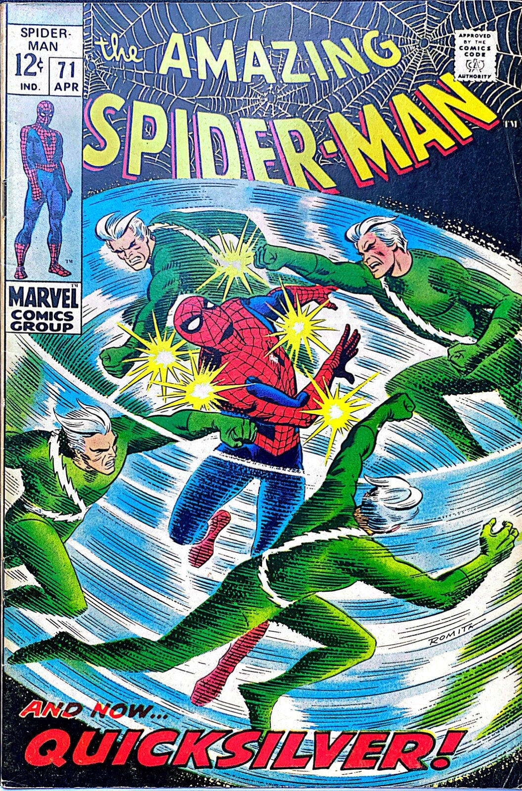 Marvel Comics Amazing Spider-man #71 Silver Age 1969 Quicksilver