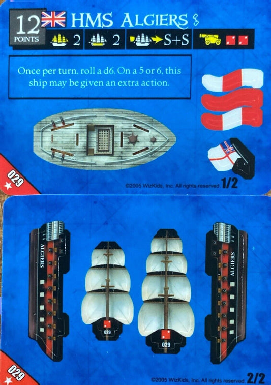 WizKids Pirates CSG of the Revolution 029 HMS Algiers Unpunched