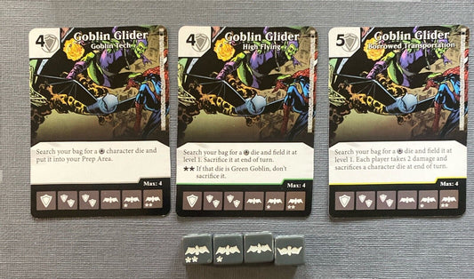 Wizkids Marvel Dice Masters Amazing Spider-Man Goblin Glider CUR Set +4 dice