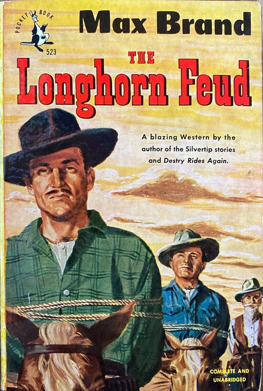 The Longhorn Feud by Max Brand 1948 Pocket 523 Paperback First