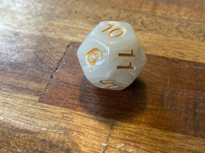 Set of 7 TTRPG Gaming Dice Dungeons & Dragons Pathfinder D20 White Ivory