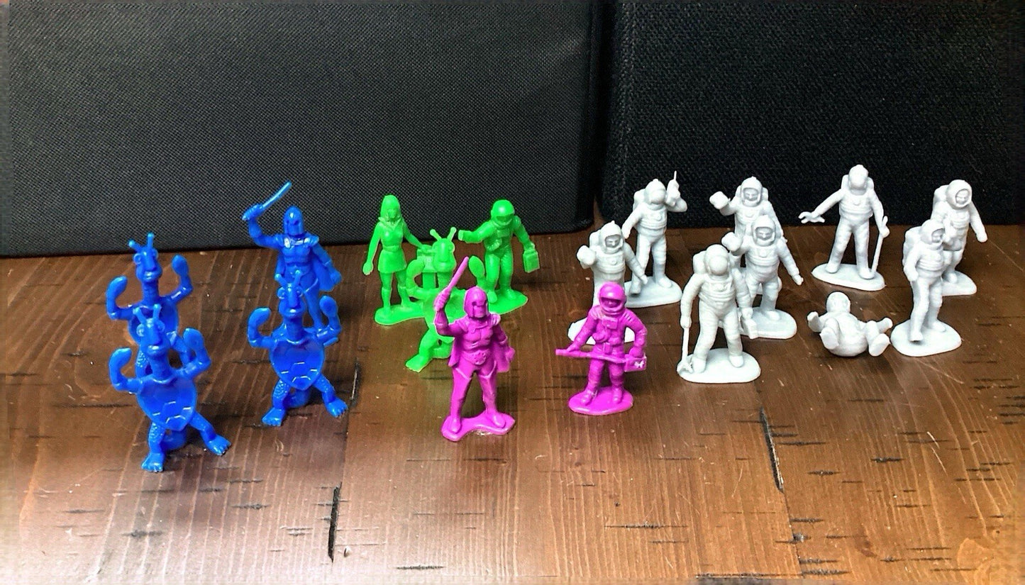 Vintage Plastic Gray, Purple, Green, Blue Galaxy Laser Team