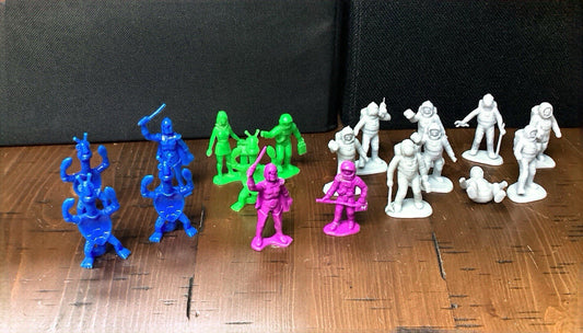 Vintage Plastic Gray, Purple, Green, Blue Galaxy Laser Team