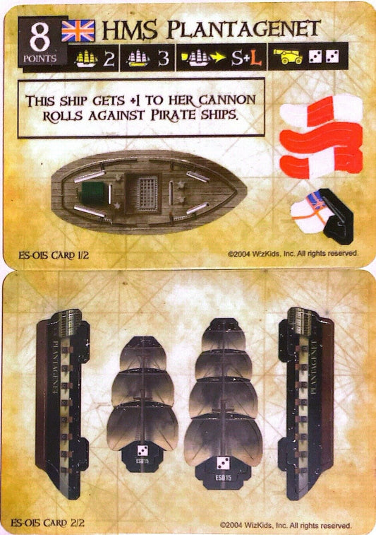 WizKids Pirates CSG of the Spanish Main ES-015 HMS Plantagenet Unpunched