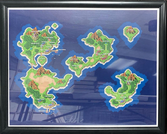 Chrono Trigger World Map Poster Framed 21" x 17"