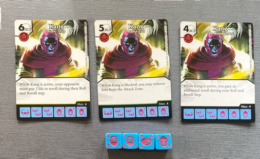 Wizkids Marvel Dice Masters Age of Ultron Kang CUR Rare Set +4 dice