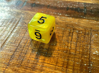 Set of 7 TTRPG Gaming Dice Dungeons & Dragons Pathfinder D20 Yellow Marble