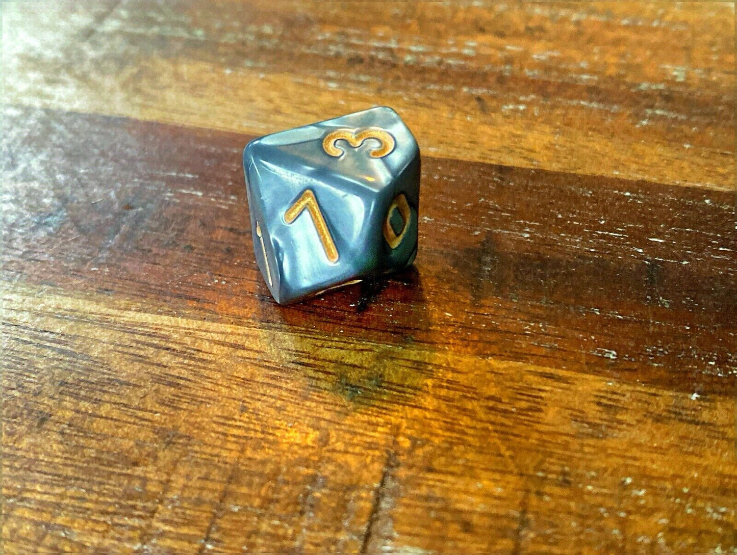 Set of 7 TTRPG Gaming Dice Dungeons & Dragons Pathfinder D20 Gray Marble