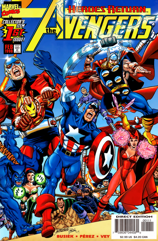 Marvel Comics Avengers #1 Modern Age 1998 Rough Cut Variant