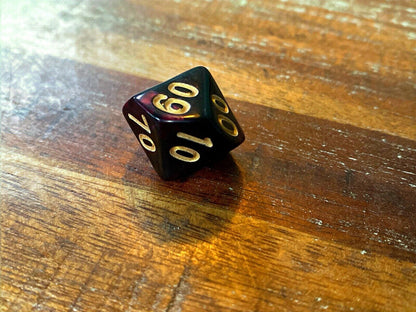 Set of 7 TTRPG Gaming Dice Dungeons & Dragons Pathfinder D20 Midnight Purple