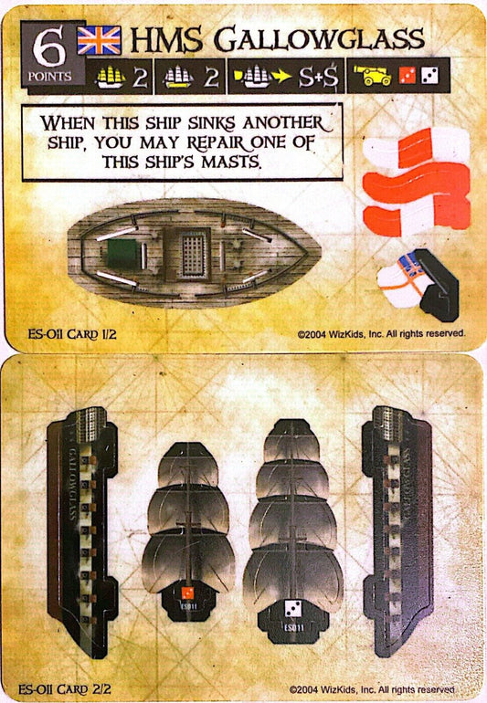 WizKids Pirates CSG of the Spanish Main ES-011 HMS Gallowglass Unpunched