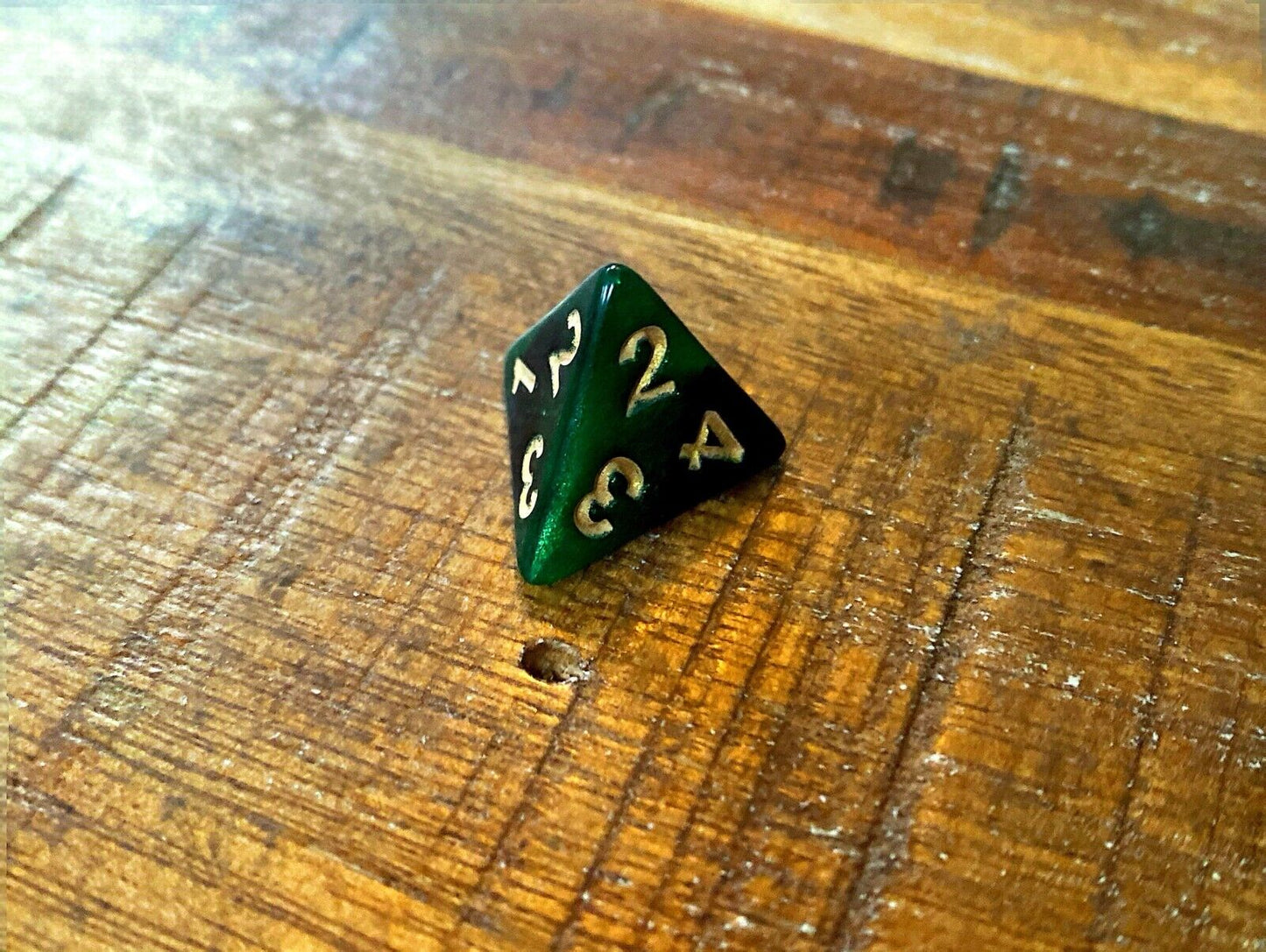Set of 7 TTRPG Gaming Dice Dungeons & Dragons Pathfinder Forest Green Sparkle