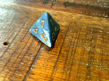 Set of 7 TTRPG Gaming Dice Dungeons & Dragons Pathfinder D20 Gray Marble