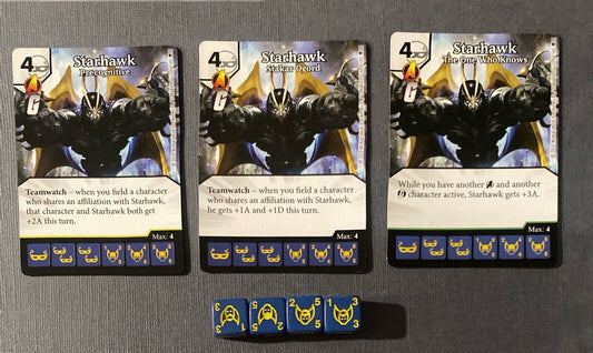 Wizkids Marvel Dice Masters Age of Ultron Starhawk CUR Rare Set +4 dice