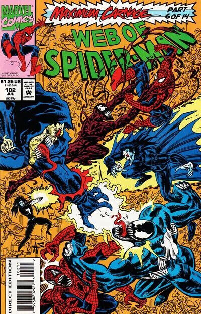 Marvel Comics Web of Spider-man #102 Modern Age 1993 Maximum Carnage