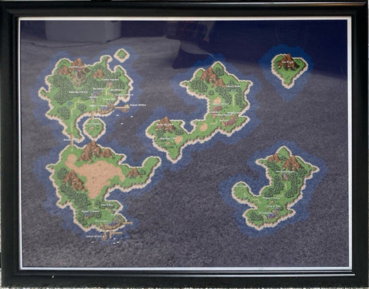 Chrono Trigger World Map Poster Framed 21" x 17"