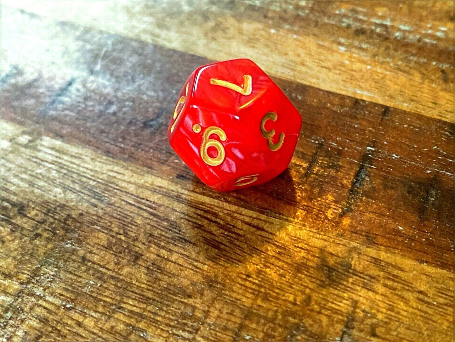 Set of 7 TTRPG Gaming Dice Dungeons & Dragons Pathfinder D20 Red Marble