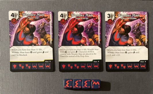 Wizkids Marvel Dice Masters Age of Ultron Wonder Man CUR Rare Set +4 dice