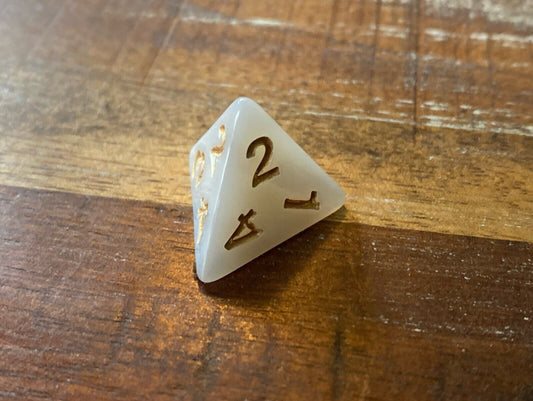 Set of 7 TTRPG Gaming Dice Dungeons & Dragons Pathfinder D20 White Ivory