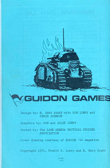 Guidon Games Dunkirk: The Battle of France 1971 Gary Gygax Complete