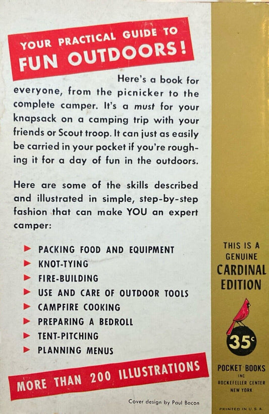 Your Own Book of Campcraft by Catherine T. Hammett 1958 Cardinal C-180 Paperback