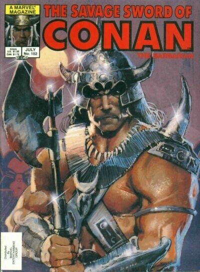 Marvel Magazine Savage Sword of Conan #102 Copper Age 1984 Sienkiewicz Cover