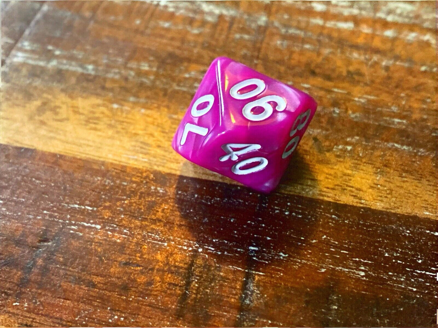 Set of 7 TTRPG Gaming Dice Dungeons & Dragons Pathfinder D20 Magenta Purple Pink