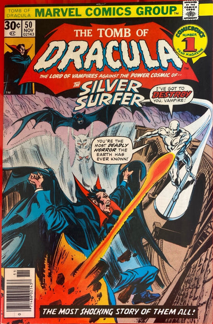 Marvel Comics Tomb of Dracula #50 Bronze Age 1976 Silver Surfer
