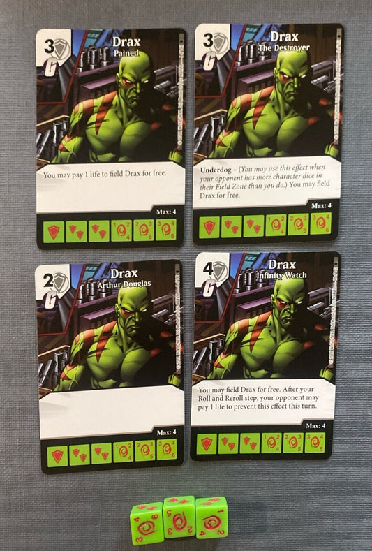 Wizkids Marvel Dice Masters Amazing Spider-Man Drax Set + 3 dice