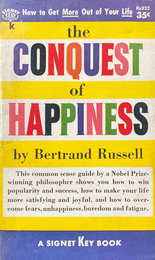 The Conquest of Happiness by Bertrand Russell 1955 Signet Ks322 Paperback