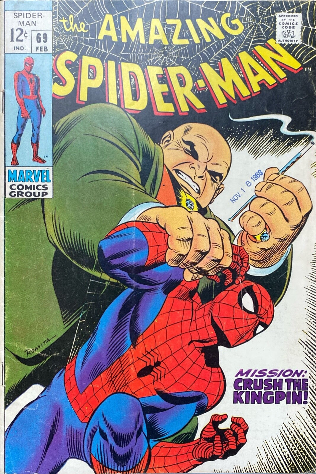 Marvel Comics Amazing Spider-man #69 Silver Age 1969 Kingpin