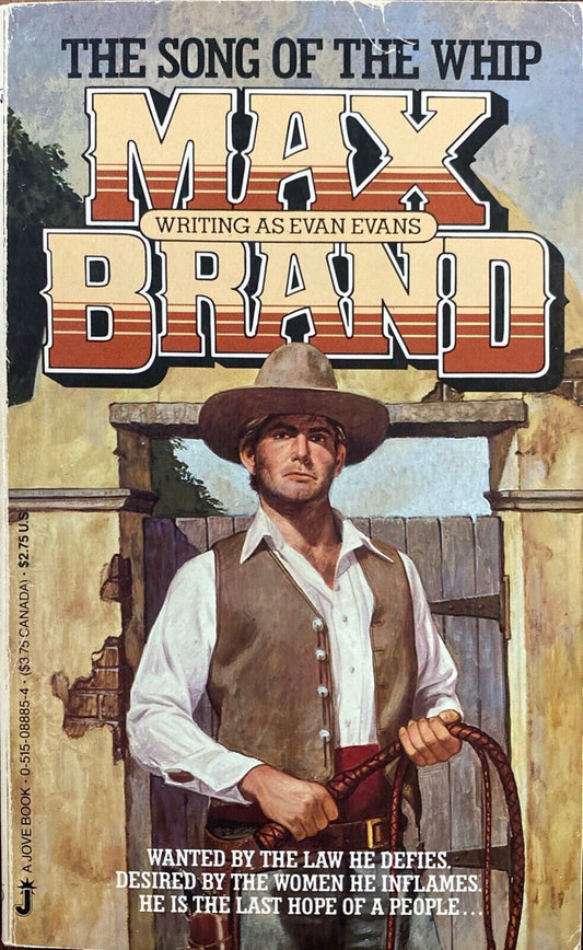 The Song of the Whip by Max Brand 1986 Jove Paperback