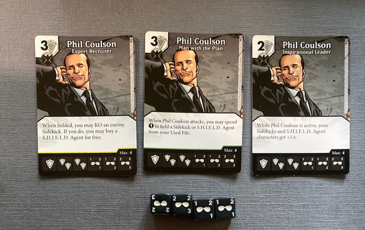 Wizkids Marvel Dice Masters Age of Ultron Phil Coulson CUR Rare Set +4 dice