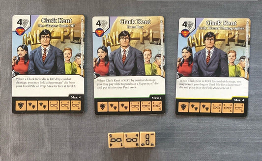 Wizkids DC Dice Masters World's Finest Clark Kent CUR Rare Set + 3 dice