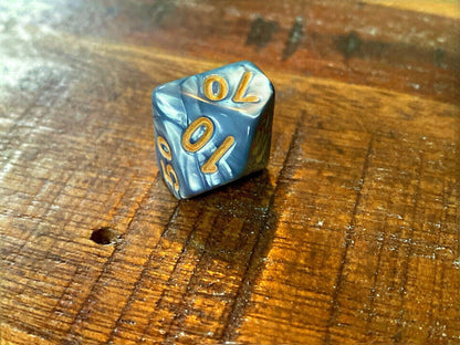 Set of 7 TTRPG Gaming Dice Dungeons & Dragons Pathfinder D20 Gray Marble