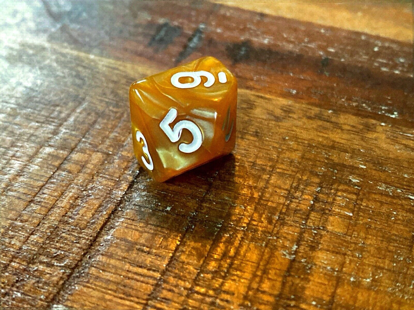 Set of 7 TTRPG Gaming Dice Dungeons & Dragons Pathfinder D20 Tan Marble