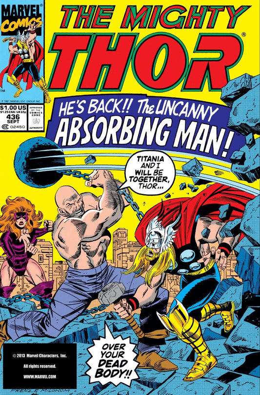 Marvel Comics Thor #436 Copper Age 1991