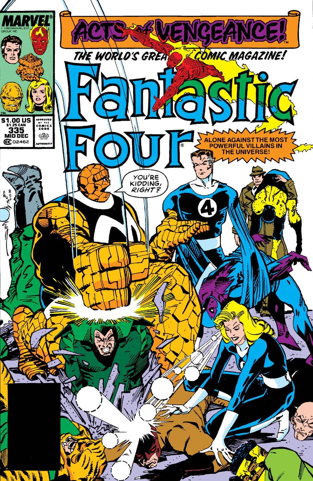 Marvel Comics Fantastic Four #335 Copper Age 1989 Acts of Vengeance
