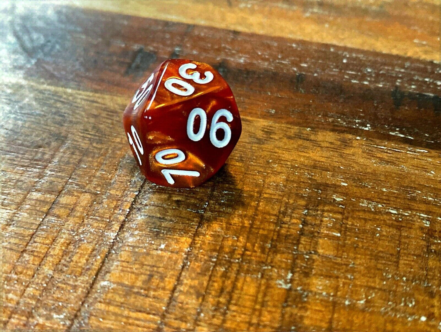 Set of 7 TTRPG Gaming Dice Dungeons & Dragons Pathfinder D20 Tiger Eye Marble