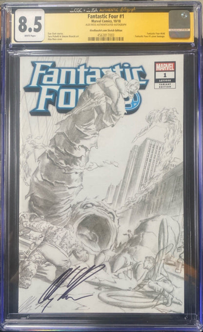 Marvel Fantastic Four #1 CGC 8.5 signed Alex Ross Store Exclusive Homage Sketch