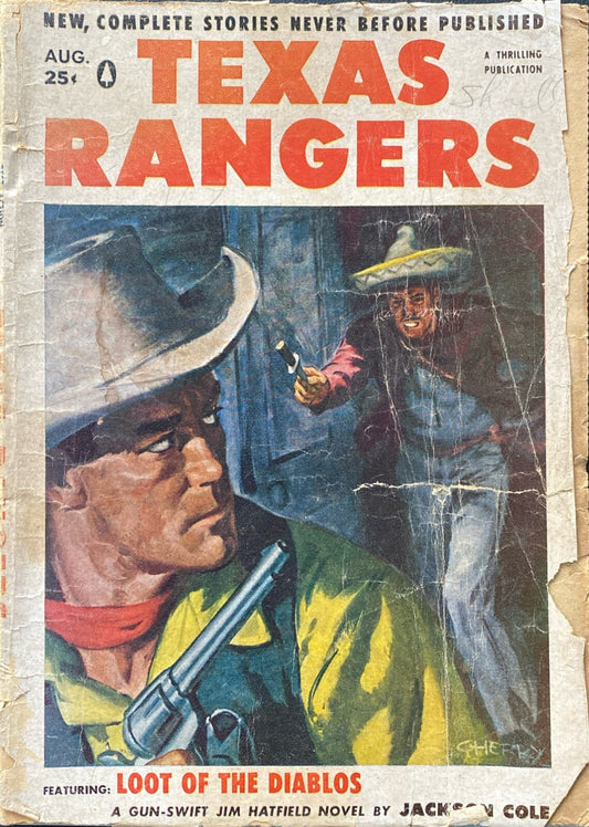 Texas Rangers Pulp Magazine August 1956 Jackson Cole