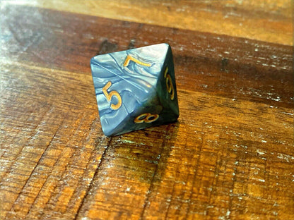 Set of 7 TTRPG Gaming Dice Dungeons & Dragons Pathfinder D20 Gray Marble