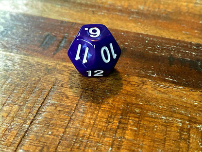 Set of 7 TTRPG Gaming Dice Dungeons & Dragons Pathfinder D20 Purple Marble White