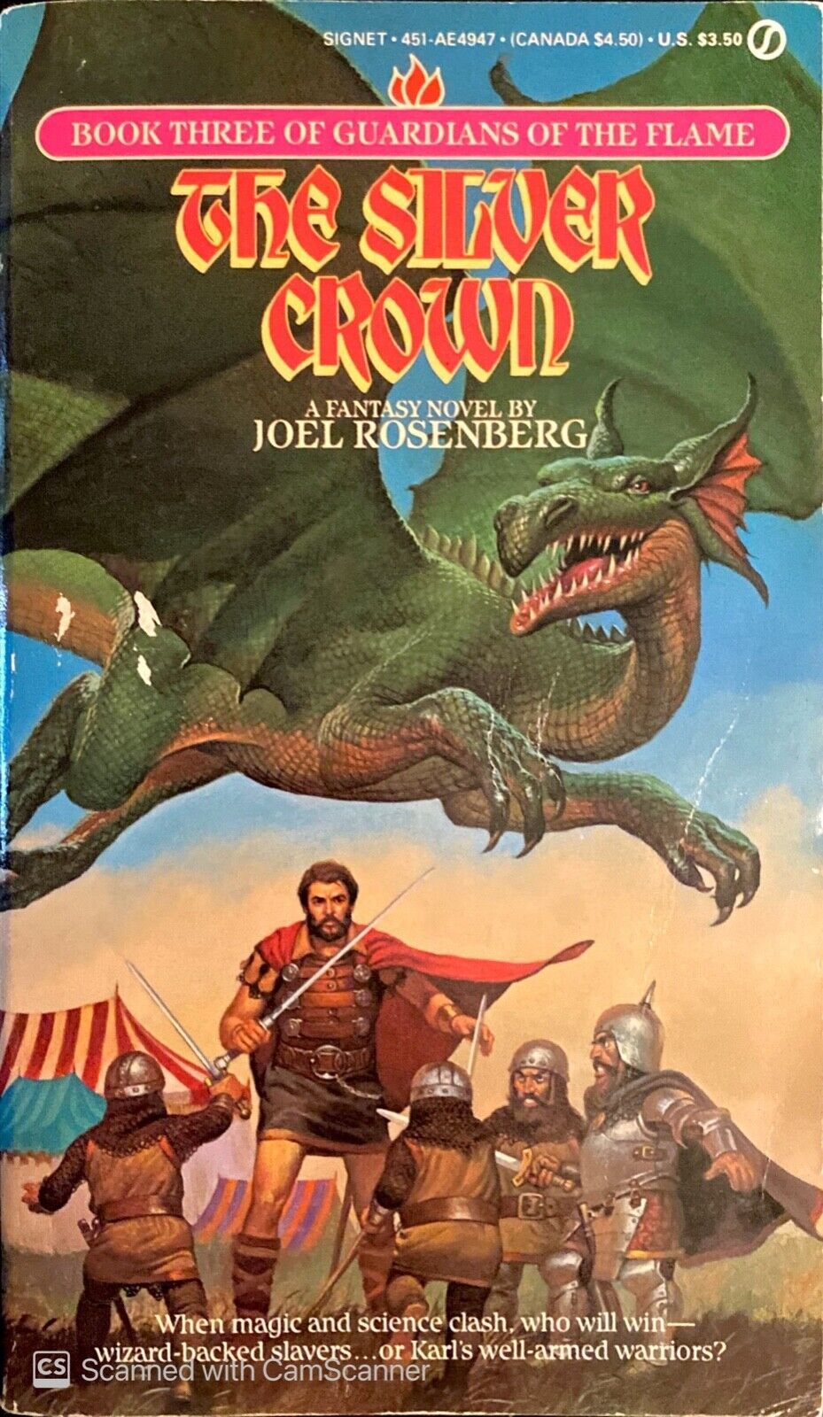 The Silver Crown by Joel Rosenberg 1985 Signet Paperback Guardians of the Flame